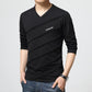 TFETTERS Brand T Shirt Men Twill Design V-Collar Long Sleeve T-Shirt Plus Size T-shirt Slim Cotton Tops Tees Camisetas Male - wc-prakash