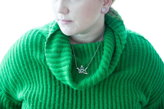 Origami Crane Necklace - wc-prakash