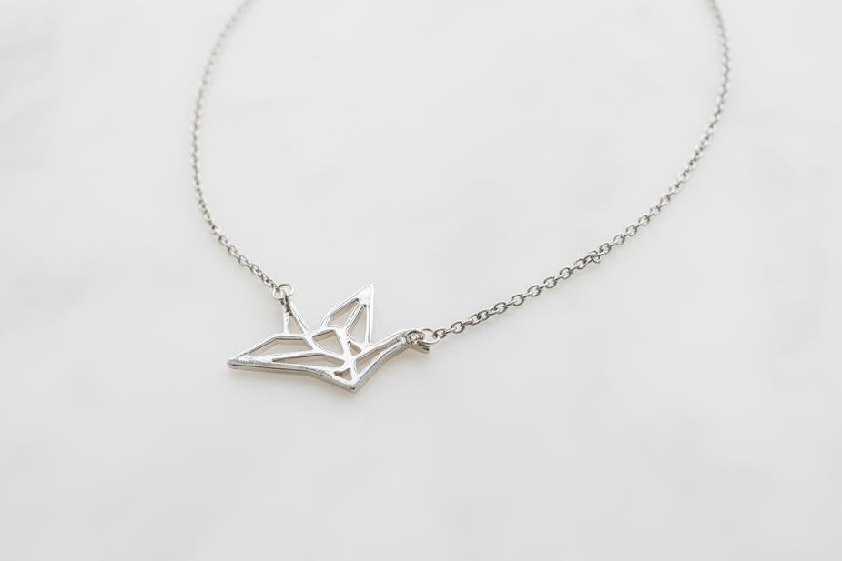 Origami Crane Necklace - wc-prakash